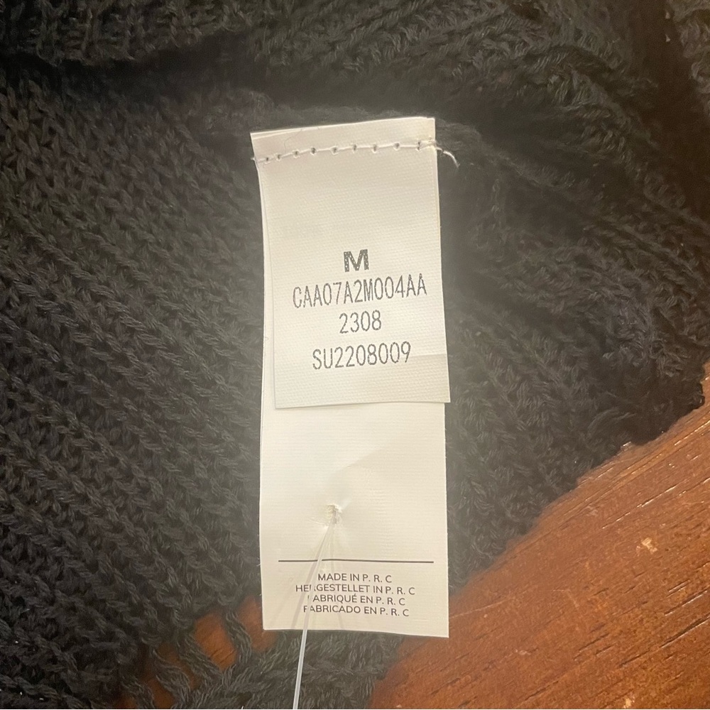 NWT CUPSHE sz M black cutout scalloped sweater/swim cover - Picture 6 of 10